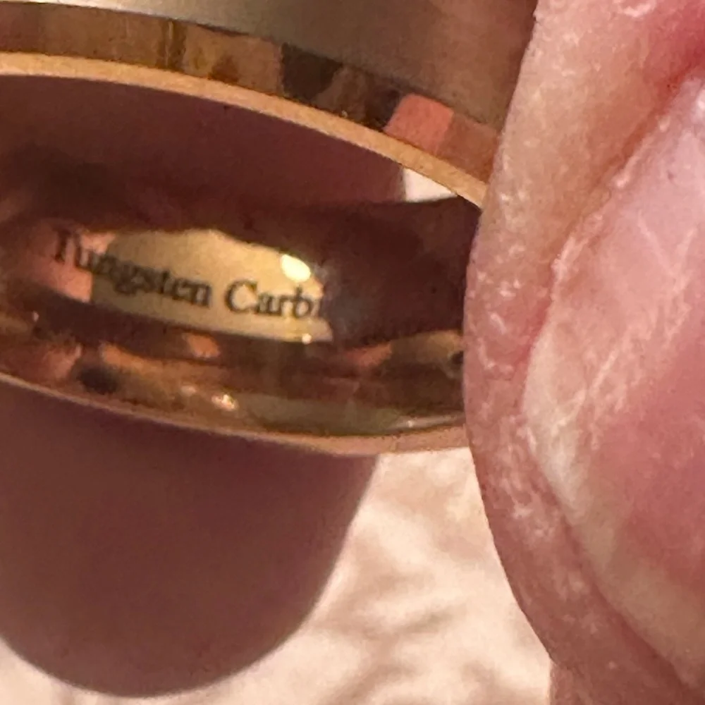 Tungsten yellow gold toned  men’s wedding band ring